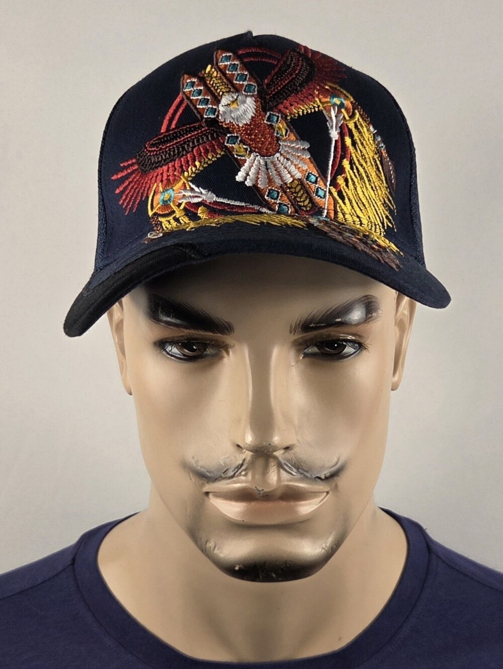 Native Pride Dreamcatcher Navy Blue Snapback Baseball Hat Eagle Cap Adjustable